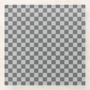 Posavasos De Vidrio Gris Combination Classic Checkerboard de STaylor