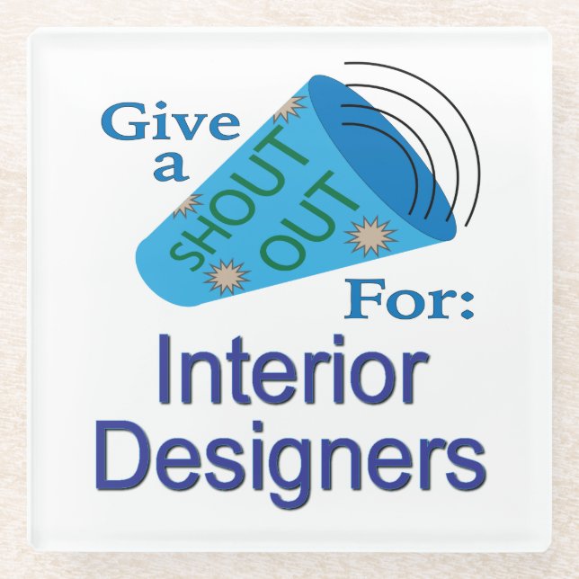 Posavasos De Vidrio Gritos a los diseñadores del interior (Anverso)