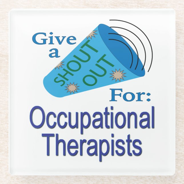 Posavasos De Vidrio Gritos a los terapeutas ocupacionales (Anverso)