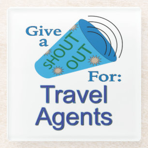 Posavasos De Vidrio Gritos para agentes de viajes