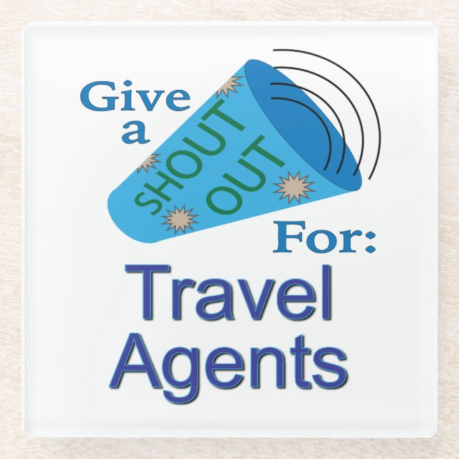 Posavasos De Vidrio Gritos para agentes de viajes (Anverso)
