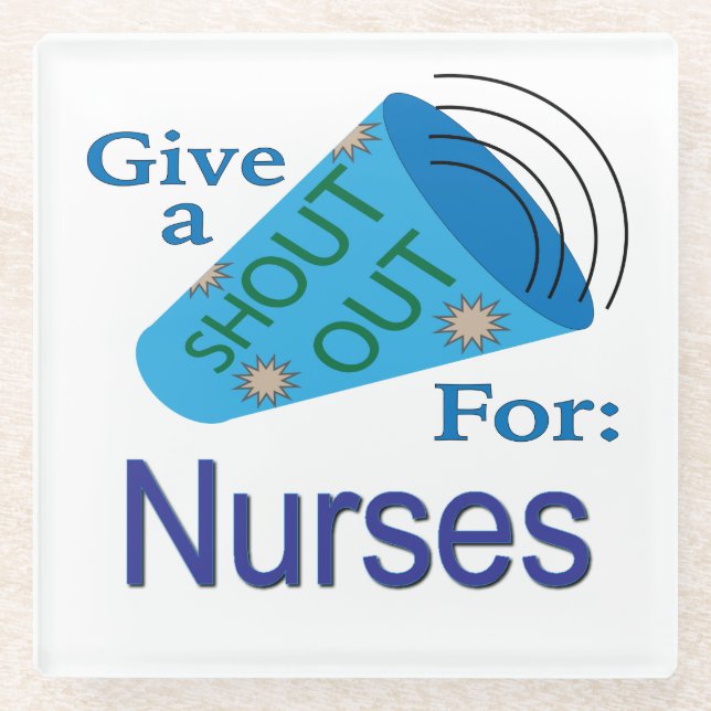 Posavasos De Vidrio Gritos para enfermeras (Anverso)