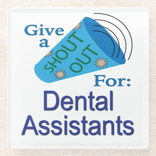 Posavasos De Vidrio Gritos para los asistentes dentales (Anverso)