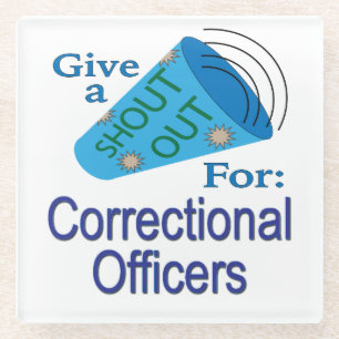 Posavasos De Vidrio Gritos para los oficiales correccionales