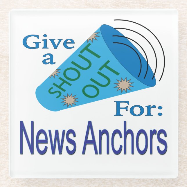 Posavasos De Vidrio Gritos para los presentadores de noticias (Anverso)