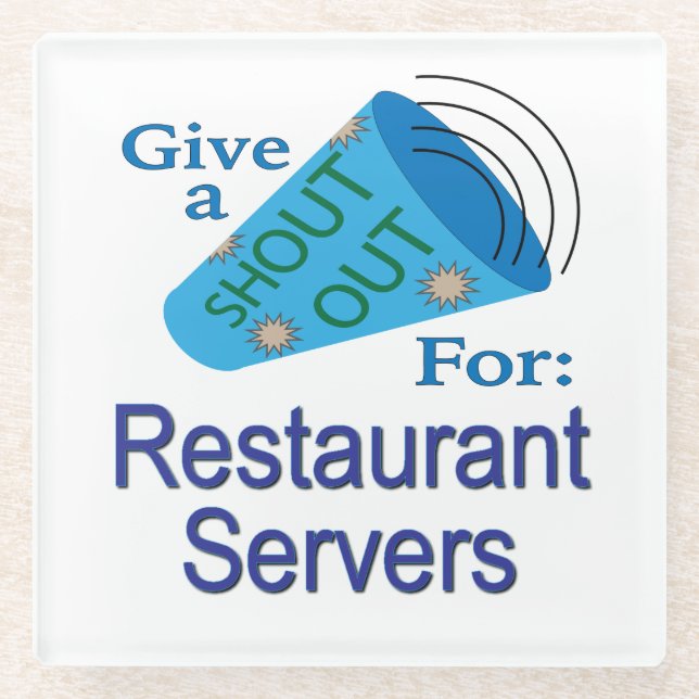 Posavasos De Vidrio Gritos para los servidores de restaurantes (Anverso)