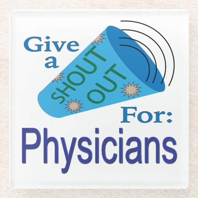 Posavasos De Vidrio Gritos para médicos (Anverso)