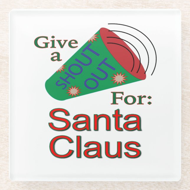 Posavasos De Vidrio Gritos para Santa Claus (Anverso)