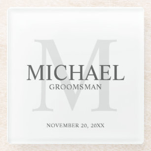 Posavasos De Vidrio Groomsmen personalizado