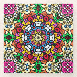 Posavasos De Vidrio Groovy Funky Flower Power