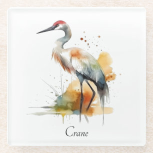 Posavasos De Vidrio Grulla errante, personalizado