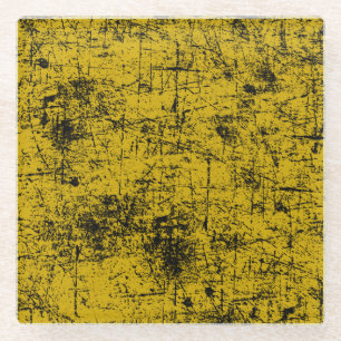 Posavasos De Vidrio Grunge amarillo