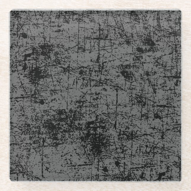 Posavasos De Vidrio Grunge gris (Anverso)
