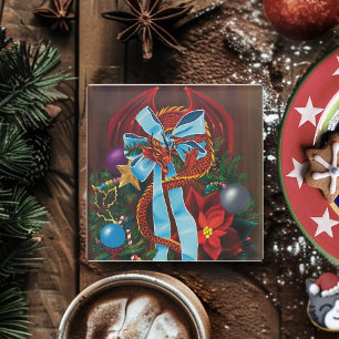 Posavasos De Vidrio Guerra de Navidades del Dragón Rojo