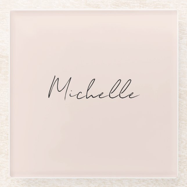 Posavasos De Vidrio Guión estilo Clásico Añadir su nombre (Anverso)