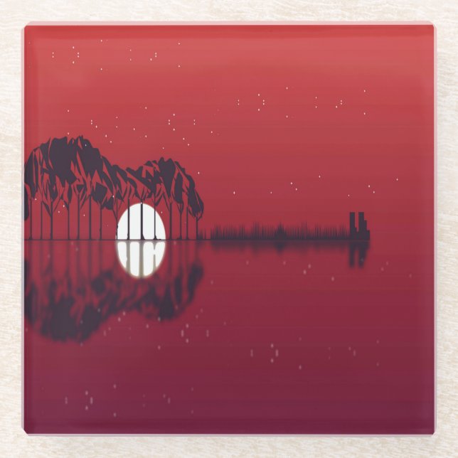 Posavasos De Vidrio Guitar Cove (Anverso)