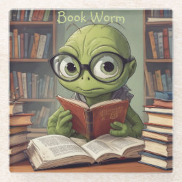 Posavasos De Vidrio Gusano de libro