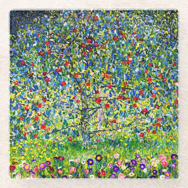 Posavasos De Vidrio Gustav Klimt Apple Tree (Anverso)