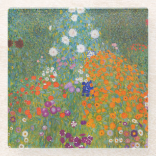 Posavasos De Vidrio Gustav Klimt Flor Jardín Naturaleza