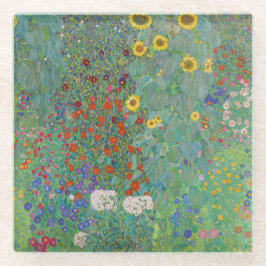 Posavasos De Vidrio Gustav Klimt - Jardín de campo con girasoles