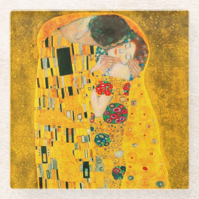 Posavasos De Vidrio Gustav Klimt The Kiss (Anverso)