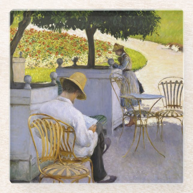 Posavasos De Vidrio Gustave Caillebotte - Los árboles Naranjas (Anverso)