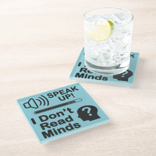 Posavasos De Vidrio Habla – No Leo la Mente Divertida Comunicación