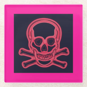Posavasos De Vidrio Hablar Como Un Día Del Pirata, Rosa