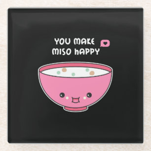 Posavasos De Vidrio haces Miso Happy Cute bowl