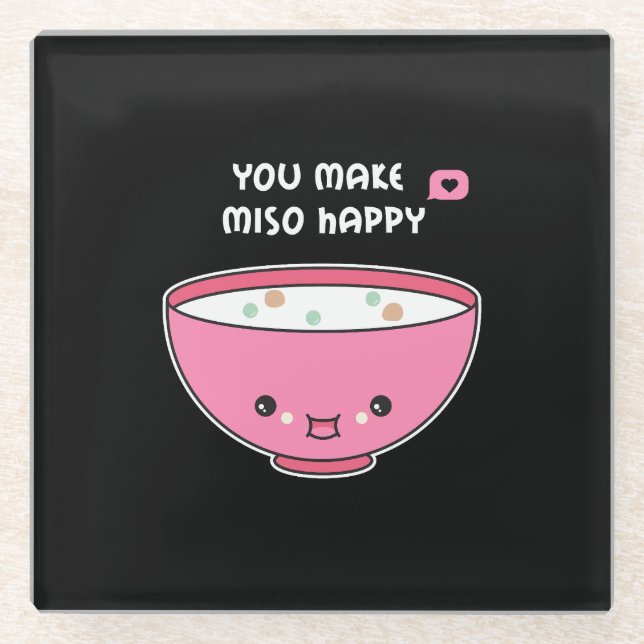 Posavasos De Vidrio haces Miso Happy Cute bowl (Anverso)