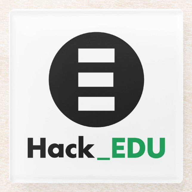 Posavasos De Vidrio HackEDU Glass Coaster (Anverso)