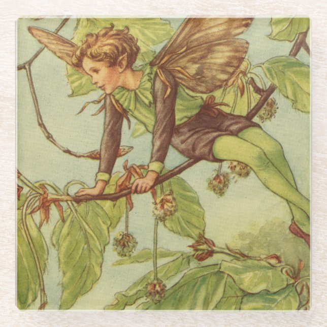 Posavasos De Vidrio Hada de árbol de haya por Vision Studio (Anverso)