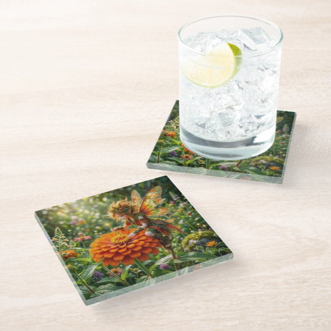 Posavasos De Vidrio Hada Zinnia (Angular)