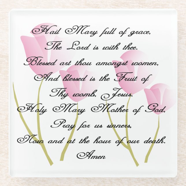 Posavasos De Vidrio Hail Mary Prayer (Anverso)