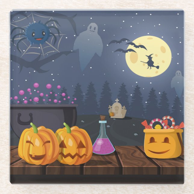 Posavasos De Vidrio Halloween (Anverso)