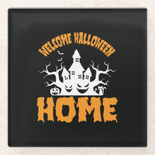 Posavasos De Vidrio Halloween Bienvenida Halloween Cumpleaños
