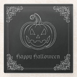 Posavasos De Vidrio Halloween con linterna de Jack O'