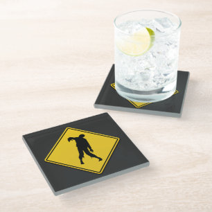 Posavasos De Vidrio Halloween de advertencia zombi