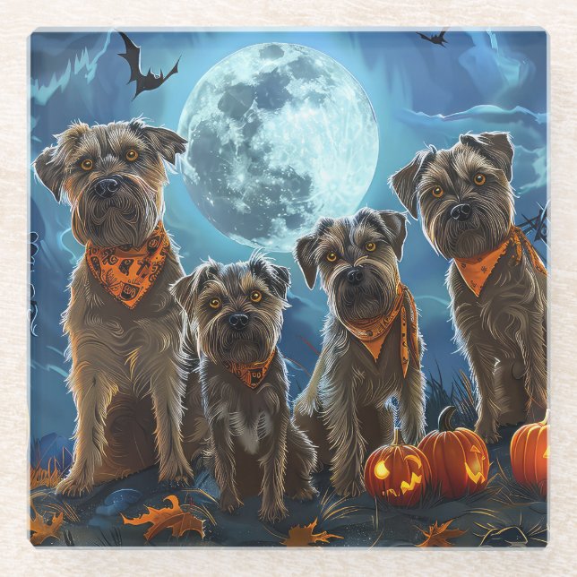 Posavasos De Vidrio Halloween de la Bahía de Chesapeake Terrier (Anverso)