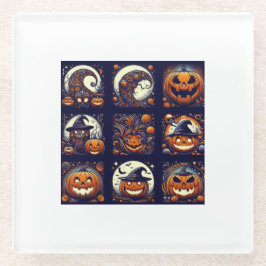 Posavasos De Vidrio Halloween Glass Coaster