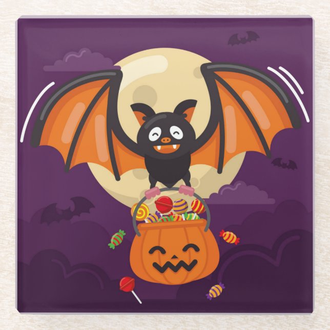 Posavasos De Vidrio Halloween Glass Coaster (Anverso)