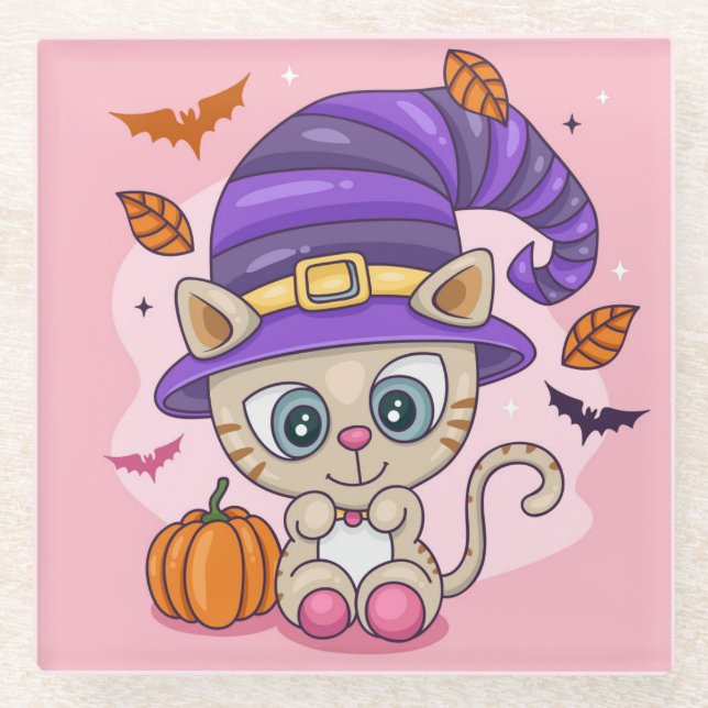 Posavasos De Vidrio Halloween Glass Coaster (Anverso)