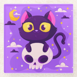 Posavasos De Vidrio Halloween Glass Coaster