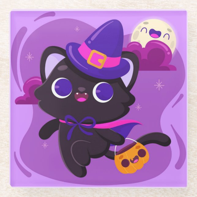 Posavasos De Vidrio Halloween Glass Coaster (Anverso)