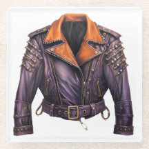 HALLOWEEN PURPLE & NARANJA LEATHER JACKET