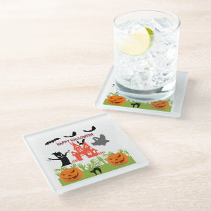 Posavasos De Vidrio Halloween sea espantosamente divertido