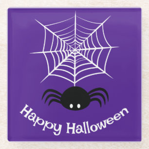 Posavasos De Vidrio Halloween Spider Web