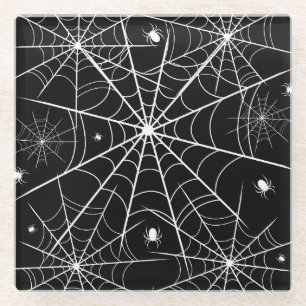 Posavasos De Vidrio Halloween Spider Web