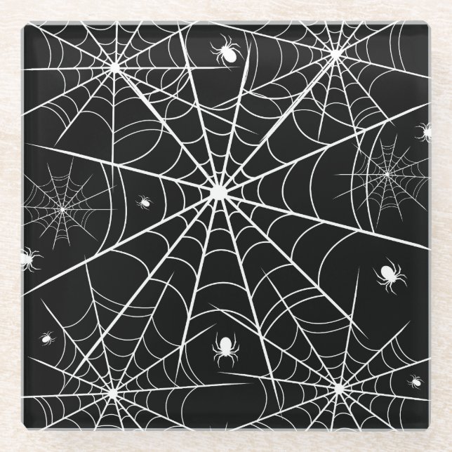 Posavasos De Vidrio Halloween Spider Web (Anverso)