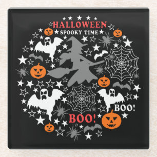 Posavasos De Vidrio Halloween Spooky Time